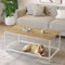 SAYGOER Coffee Table Simple Modern Coffee Tables Open Design Rectangular Minimalist Center Table for Living Room Home Office Easy Assembly 100x 50x 45cm, Oak White