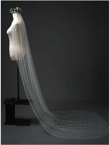ROEDAX Braut Tüll Perlen Braut Tüll mit Kamm Hochzeit Schleier handgemachte Perlen Braut Tüll Schleier 3m Länge Schleier Elegante Schleier