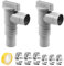 HOIIME 2 Stück Absperrhahn für Pools mit 32mm Schlauchanschluss,Pool Schlauchadapter, Pool Schlauch 32 absperrventil, mit 6X Schlauchklemmen, pool Wartungs zubehör