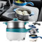 WHRAOY Car Electric Frying Pan(12V/24V - 2L), 18cm Non-Stick Electric Skillet + Steamer, Electric Hot Pot Mini Travel Cooker, Dual Protection, for Pasta, Noodles, Meat, Eggs-12v-B