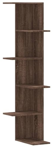 vidaXL Wand-Eckregal Braun Eichen-Optik 36,5x36,5x140 cm Holzwerkstoff