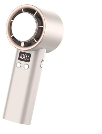EpheyFIF 1Pc Portable Handheld Turbo Fan, Ice Compress Cooling High-speed Fan 3600MAh Battery, USB Charging, With LED Display(gold)