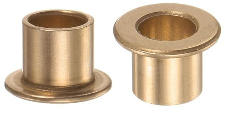 CPJJ 2 Pezzi Flangia Cuscinetto Manicotto 6mm Alesaggio 14mm Diametro 10mm Lunghezza 2mm Flangia Spessore Bronzo Boccola Autolubrificante Boccole Manicotto per Attrezzature Industriali