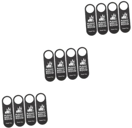 OKUMEYR 12piezas Letreros De Puerta De Piel Para Hotel Colgadores De Puerta Doble Cara No Molestar y Favor Limpiar Señales Decorativas Para Habitaciones y Negocios
