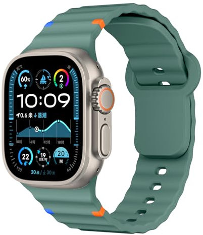 Sportarmband für Apple Watch Ultra 2/Ultra Armband 49mm 46mm 45mm 44mm 42mm 41mm 40mm 38mm iWatch Armbänder Herren Damen,Silikon Apfelband Sport Band für Apple Watch Series 10 9 8 7 6 5 4 3 SE 2nd