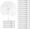 Wudaizhi Folding Handheld Fans, 20pcs White Paper Fans Bulk, Round Shaped Hand Held Fan with Plastic Handle for Wedding Birthday Party Supplies