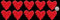 10 x Edible 3D Rose Hearts Heart icing toppers, cake cupcakes decorations (Red)