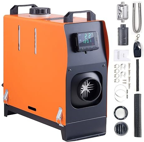 HALOYWB Riscaldatore d'Aria Portatile a gasolio, 12 V 5 kW con Telecomando e LCD, Serbatoio del Carburante da 5 Litri - Riscaldamento rapido per Camper, roulotte, Camper, Furgone, Barca e Interni
