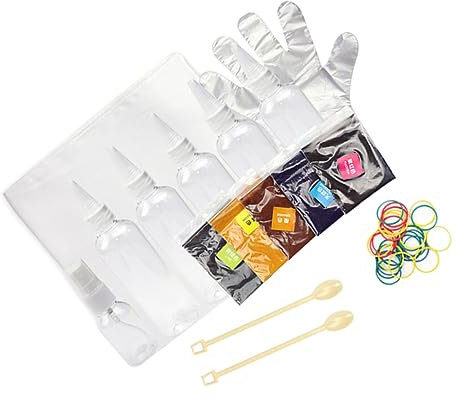 Lurrose Kit De Pigmentos Para Teñir Ropa Colores Sólidos Con Accesorios Elásticos Para Diy Manualidades Artísticas Seguro Para Niño Niña y Estudiantes Incluye Guantes Desechables y Bote Al