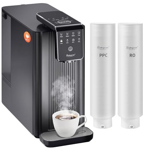 Darlingcare Osmoseanlage Trinkwasser Auftisch Umkehrosmoseanlage Trinkwasser Sofortiger-heiß Wasserspender 6-Fach Umkehrosmose Filterung Echtzeit TDS-Monitor 3:1 Rein zum Abfluss Küche Büro Wohnmobil