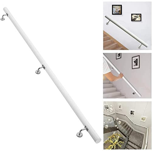 Kit per scale in legno bianco per interni ed esterni, asta di supporto antiscivolo per corridoio, loft, villa, 0,3 m, 6,1 m, ideale per anziani e bambini