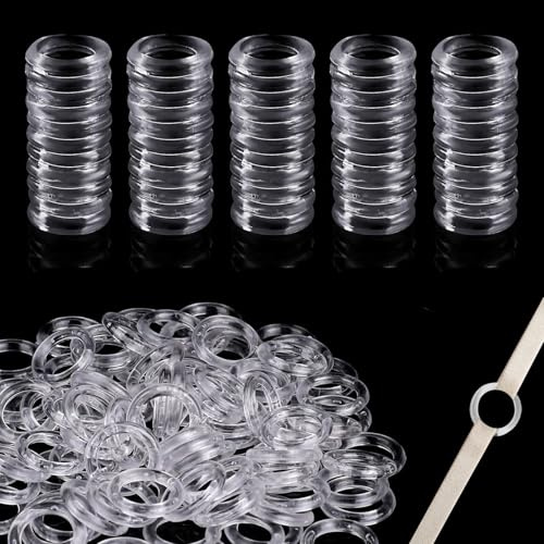 200 Stück Kunststoffringe zum Basteln, transparentes rundes Raffrollo-Zubehör, Innendurchmesser 0,8 cm, für selbstgemachte Jalousien und Vorhänge