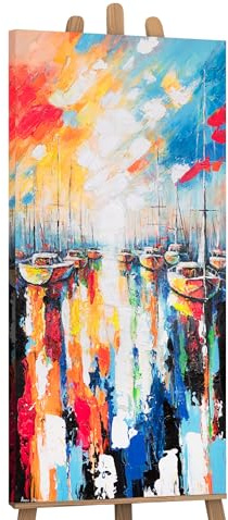 YS-Art Bunte Gemalt Acryl handgemalt meer groß der modernes Galerie Bild