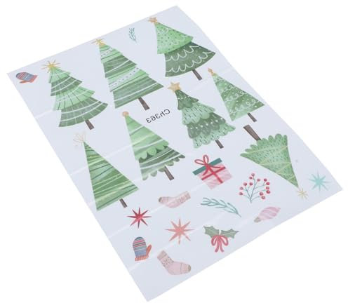 Tofficu 1 Foglio Adesivi a parete per decorazioni per la casa albero di Natale decorazioni natalizie al coperto decalcomanie da muro per la decorazione della casa Adesivo a parete pvc