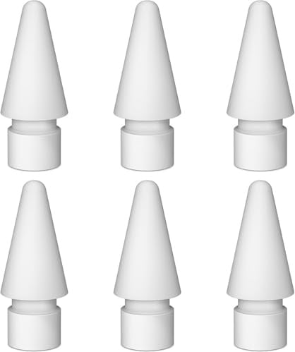 6 Punte Ricambio Compatibili con Apple Pencil Pro, USB-C, 1ª e 2ª Generazione, Alta Sensibilità e Precisione, Tips Accessori Sostitutivi iPad per Disegno, Scrittura, Appunti, Touch Nib