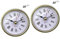 Lilinzhi Esfera blanca redonda de 65 mm con ribete dorado o plateado para reloj de mesa