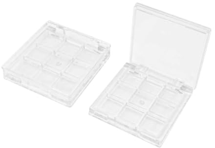FSSTUD Leere Make-up-Palettenboxen aus Kunststoff, klein, leer, tragbar, Lippenstift-Paletten, transparent, nachfüllbar, Kosmetikbehälter, transparent, für Rouge, 2 Stück