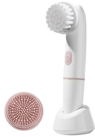 Electric Cleansing Brush - Rechargeable Ultrasonic Face Cleaning Device with Silicone Bristles | 360° Rotation & Vibration Technology | Deep Pore Cleanser for Home Routine