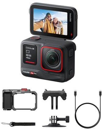 Insta360 Pacchetto Ace Pro Xplorer - Action cam impermeabile Co-disegnata con Leica, sensore da 1/1.3 e riduzione del rumore per una qualità d'immagine imbattibile, 4K120fps,Grigio scuro