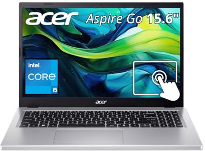 Acer Aspire Go 15 AI Laptop AG15-71PT-50X8 i5-13420H 16GB RAM 1TB SSD | Touchscreen IPS FHD da 15,6, WiFi 6, Windows 11 Home, finitura argento, tastiera retroilluminata, webcam, porta HDMI, USB-C