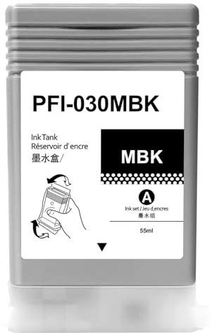 Hallosun PFI-030MBK PFI030 Mattschwarz Pigment Tintenpatrone Kompatibel für Canon ImagePrograf TA-20 ImagePrograf TA-30 ImagePrograf TM-240 ImagePrograf TM-340 Drucker