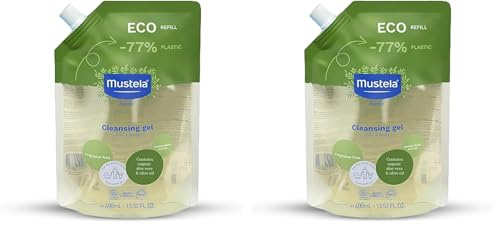 Eco Nachfüllpack Bio-Waschgel 400 ml für Körper und Haare ab der Geburt Mustela (Packung mit 2)