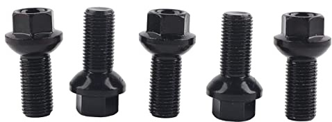 5 Stück M14x1,5 mm Radbolzen aus Edelstahl A0009908307, Ersatz für A180 A200 W176, schwarze Radbolzen mit Wärmebehandlung für Korrosionsbeständigkeit