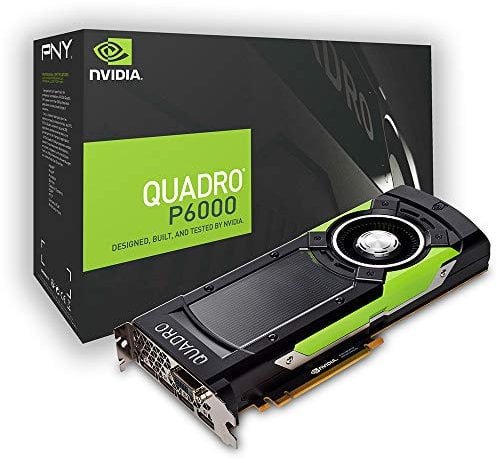 PNY Quadro P6000 Professional Graphic Card 24GB GDDR5 PCI Express 3.0 x16, Dual Slot, 4x DisplayPort, 1x DVI-I DL, 5K Support, Ultra-quiet active fan