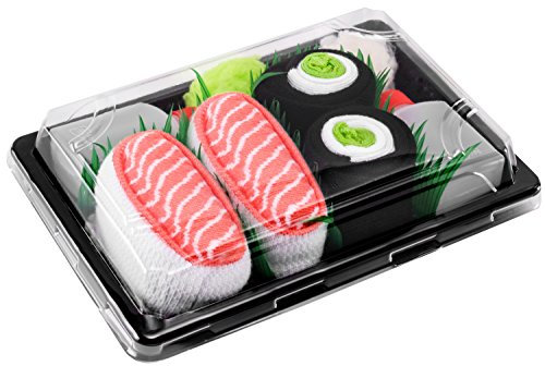 Rainbow Socks - Damen Herren - Sushi Socken Lachs Nigiri Gurken Maki - Lustige Geschenk - 2 Paar - Größen 41-46