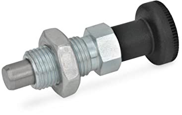 Ganter Normelemente GN 717-8-M12X1, 5-BK-ST - Rastbolzen, Silber, 2 Stück