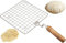 Satre Online und Marketing Quadratischer Bräter aus Holz, Edelstahl-Drahtbräter, Holzgriff, rund, mit Bratennetz, Bratennetz, quadratischer Bräter, Papad Jali, Roti Jali, Bräter