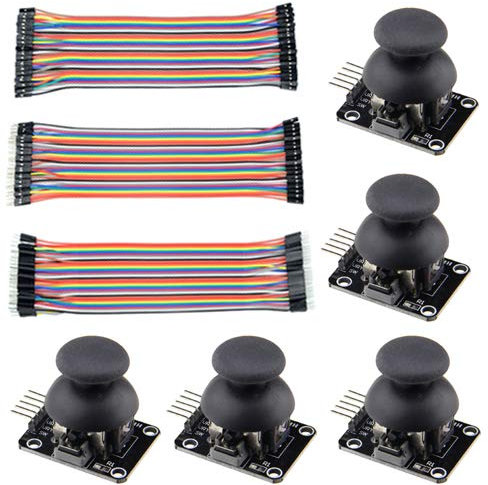 WMYCONGCONG 5 PCS Joystick Breakout Module Game Controller compatibel mit Arduino PS2 + 120 PCS Mehrfarbige Breadboard Jumper Wires Ribbon Cables Kit