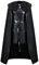 AMNPOLEN ZhangjiayuanST Cosplay Jon Snow Knights Uhr Kostüm Thrones Halloween Mittelalter Schwarz PU Full Party Cape Outfits, Schwarzes Komplettset, Medium