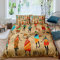 Loussiesd Bettwäsche Set Ethnischer Stil Afrika Land Retro Bettbezug Set für Kinder Jungen Mädchen 135x200 cm Microfaser Betten Set mit Reißverschluss und 1 Kissenbezug 80x80 cm