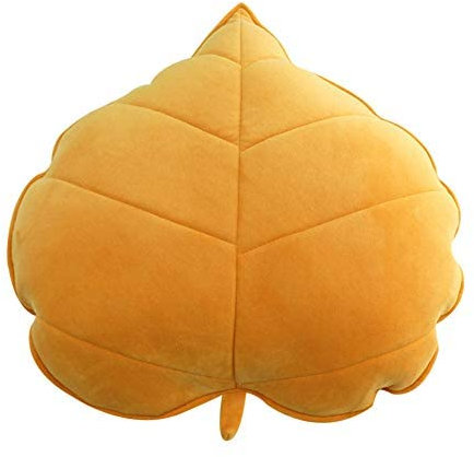 Nicole Knupfer Blatt Plüsch Kissen Pflanze Dekokissen weichem Spielwaren 3D Plüschtier Geburstagsgeschenke Zierkissen (Gelb,13CM)