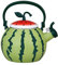 UPware Enamel on Steel Whistling Tea Kettle, Stovetop Teakettle (1.6 Quart, Watermelon)