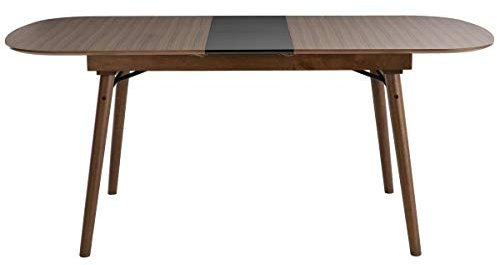 Miliboo Sheldon - Mesa de comedor extensible, color nogal L150-180 cm