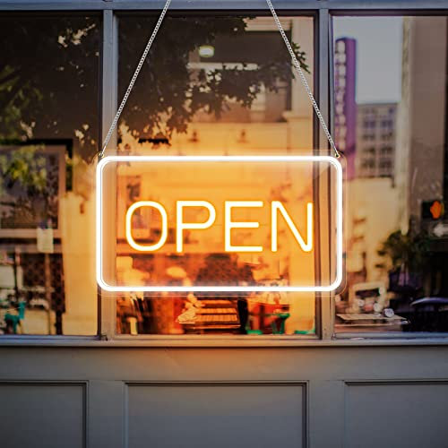 16x 9 LED Neon Open Sign for Business, Ultra Bright Lighted Sign Open, Electric Light up Sign for Stores, Restaurants Offices Retail Shops Window Storefronts