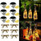 ADLOASHLOU Solar Diamond Wine Bottle Lights 6 Pack 20LED Outdoor Waterproof Multicolor Fairy Light String, Suitable for Most Wine Bottle Mouths, for Garden, Terrace, Party Decoration warm