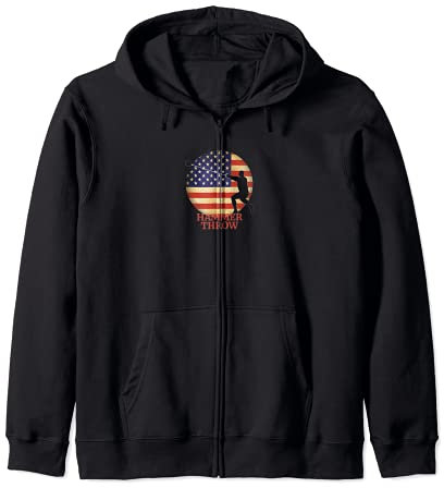 Track and Field USA Team Thrower American Flag Hammer Throw Zip Hoodie