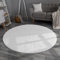 TT Home Wohnzimmer Teppich Hochflor Langflor Kunstfell Weich Modern Unifarben Flauschig, Farbe:Weiß, Größe:80 cm Rund