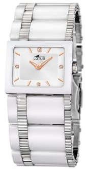 Lotus Damenuhr Analog aus Edelstahl 316l Silberfarben | Quarzwerk, Damenuhren, Widerstandsfähiges Mineralglas, Special Prices 15597/5