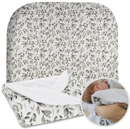 MIMUSELINA Babydecke Baumwolle 90x70 cm | Babydecke Winter und Herbst | Baby Decke neugeborenen Warm für Bett und Kinderwagen | Botanic