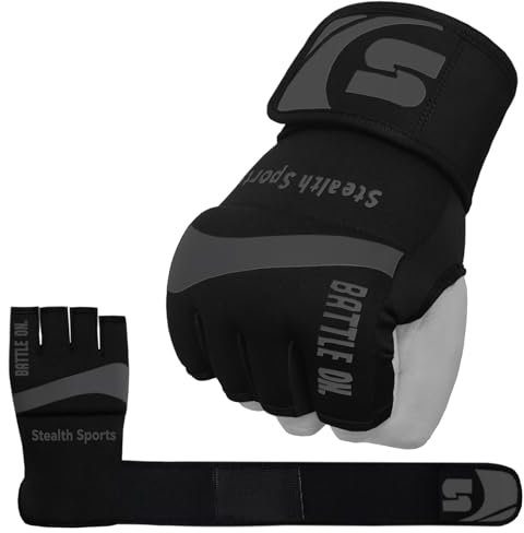 Guanti interni da boxe Supporto per il polso in neoprene Imbottiture in gel imbottite Protezione per le mani Sacco da boxe Fasce per pugni MMA Arti marziali Muay Thai Speed ​​Bag Traini (S)