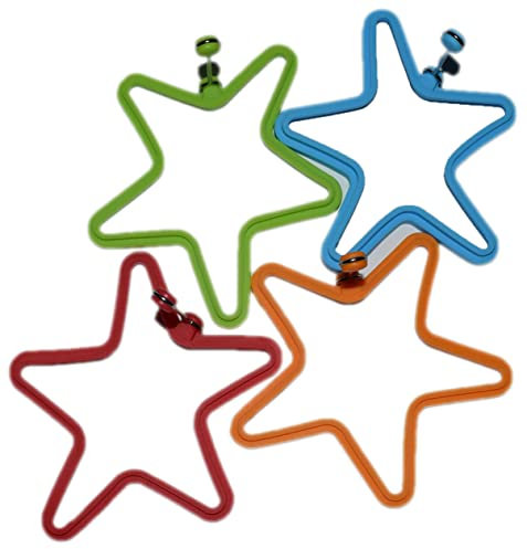 4Pcs Silicone Star Shaped Egg Moulds with Handles, Multicolour Pancake & Fried Egg Rings for Breakfast, Griddle Pan, Non-Stick Heat Resistant Cooking Tools, Kitchen Accessories