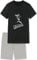 Jungen Schlafanzug kurz, weicher Single-Jersey aus 100% Baumwolle und Hose in Bermuda Form - mit Skateboard Motiv, in schwarz Grösse 152