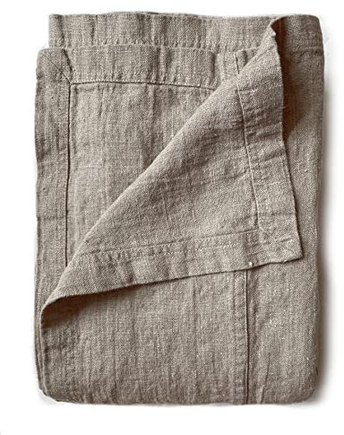 JOWOLLINA Bettüberwurf Tagesdecke Rasa aus 100% Leinen Stonewashed (Natur, 275x275 cm)