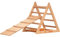 RINAGYM Kletterdreieck für Kinder - Klettergerüst aus Holz - Leiter, doppelseitige Rutsche, Spielnetz - Indoor-Spielplatz, Spielturm, Kletterturm für Kinder - Hält bis zu 60kg Gewicht