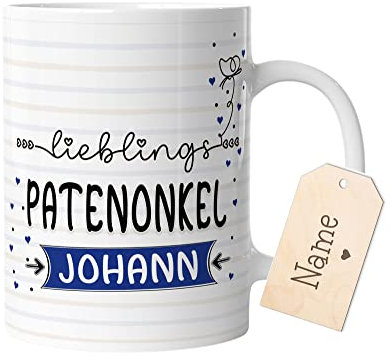 timalo® Tasse Lieblings Patenonkel mit Namen bedrucken lassen | Personalisierte Namenstasse mit Wunschname zum Geburtstag Geschenktasse für Männer | mug-li1-23