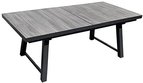 OUTLIV. Calvia Ausziehtisch 200/260x100 cm mit Vierfußgestell aus Aluminium und Tischplatte aus Keramik, für 10 Personen